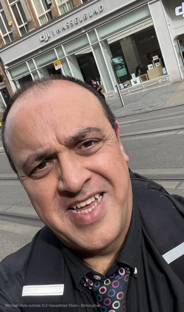 Michael Hele Outside Dji Hasselblad Store Birmingham